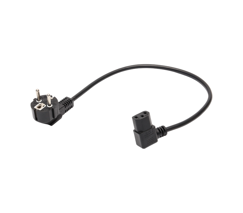 JT008/FY003+ST3W 16A 250V Fișă cot cu trei pini de 90 de grade standard european cu conector IEC C13 de 90 de grade