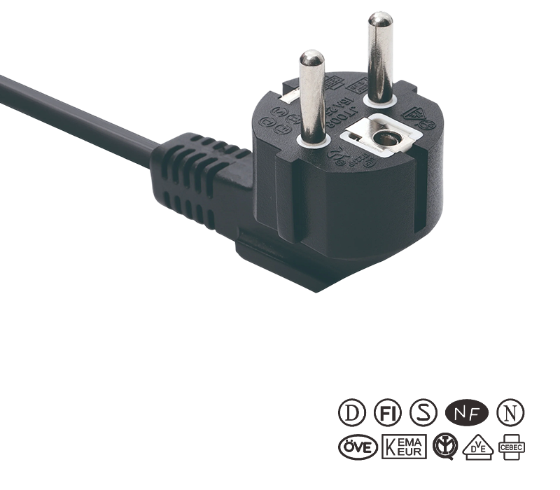 JT008/FY003 16A 250V Dop cu cot de 90 de grade standard european cu trei pini