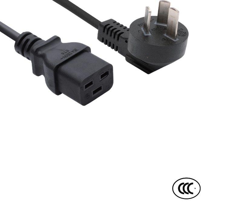 C3-16+ST6 16A 250V Fișă cot de 90 de grade standard China, cu curent ridicat, cu conector IEC C19